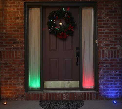 Miniatura 4 de DEKOR Luces LED de disco de colores para paisajismo, subidas, caminos, pasarelas, iluminación de bajo voltaje al aire libre (rojo)