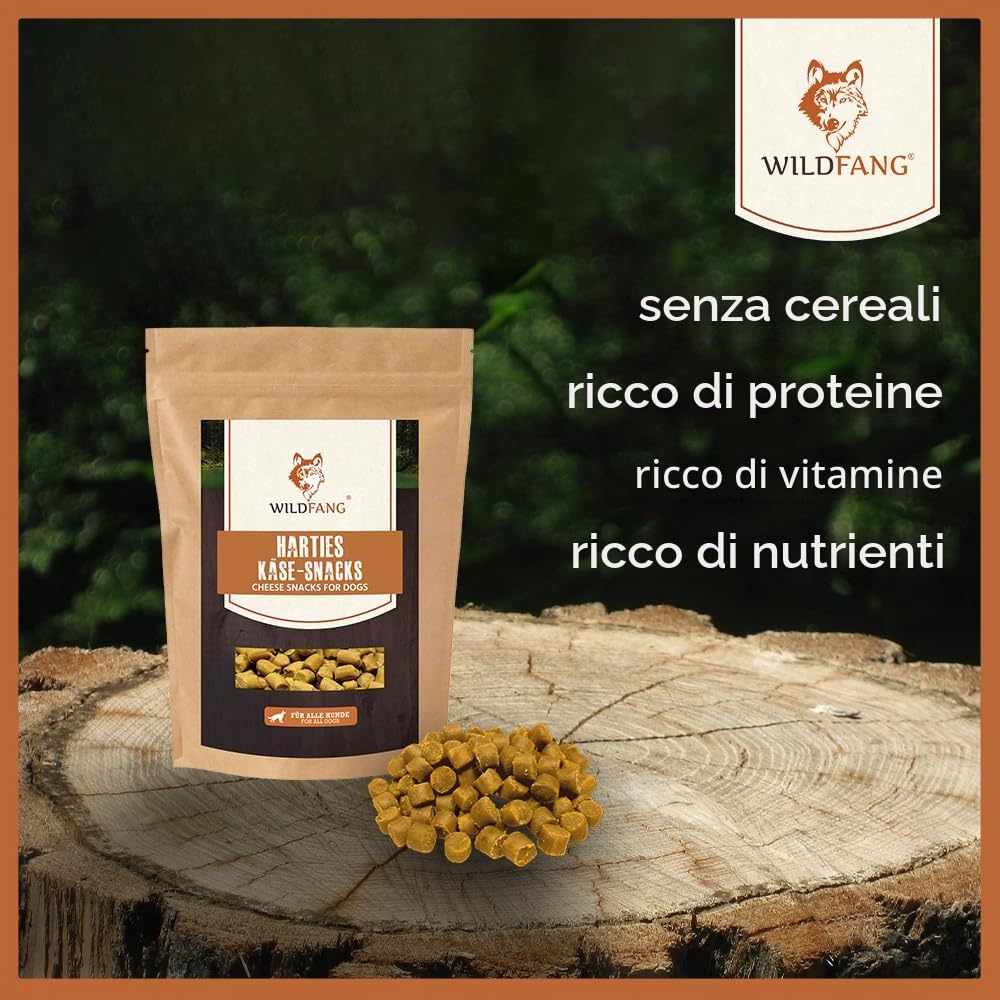 Wildfang® Set di Benvenuto per Cuccioli – Giochi per cani con masticativi naturali set assaggio al formaggio duro osso da masticare in pelle radice in legno d’olivo cibo per cani e snack senza cereali