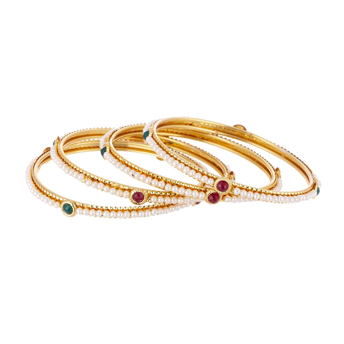 ZENEME Pearls Bangle Set Of 4 Jewellery For Women & Girls (2.6) (B06WVDV1G4) Amazon Price History, Amazon Price Tracker