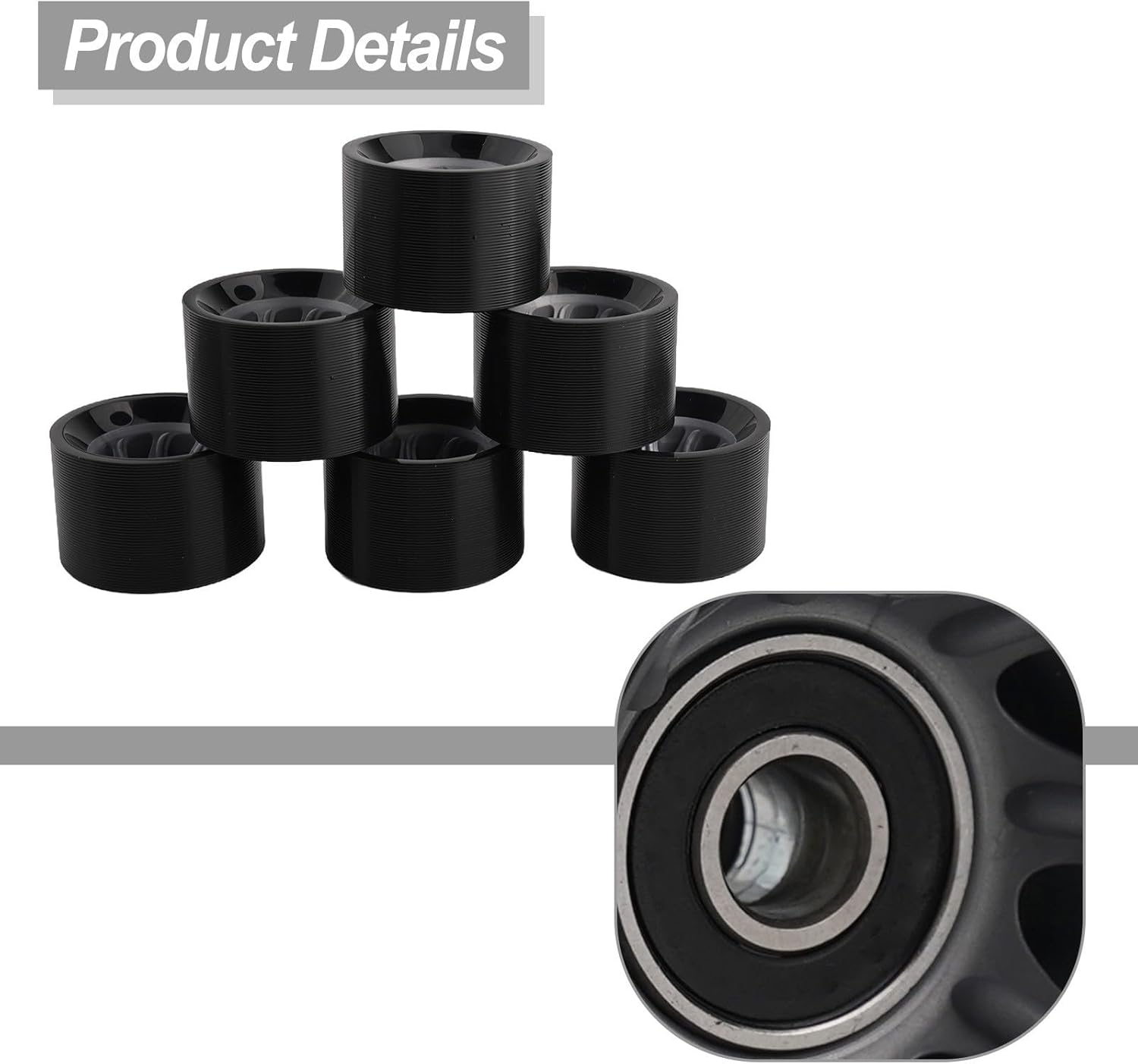 8 Pack Indoor Quad Roller Skate Wheels for Roller Derby Speed Skating, Artistic,Rink & Rhythm Skates, PU Wear-Resistant Wheels Double-Row Roller Skates Accessories