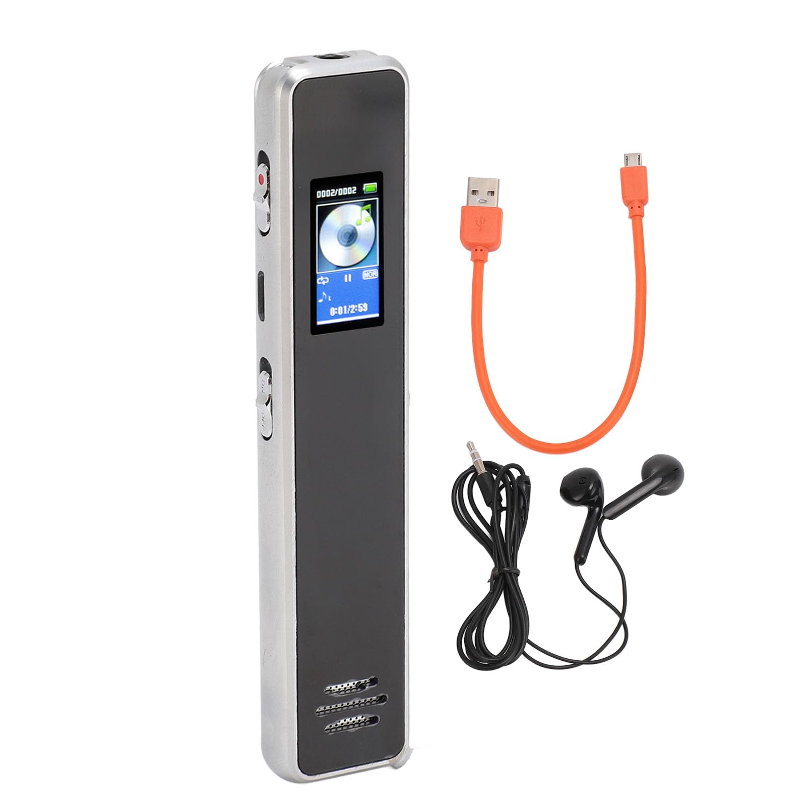 Grabadora de Voz, Dispositivo de Grabación de Sonido Activado por Voz con Reducción de Ruido HD de Aleación de Zinc con Libro Electrónico para Entrevistas para Clases (16G)