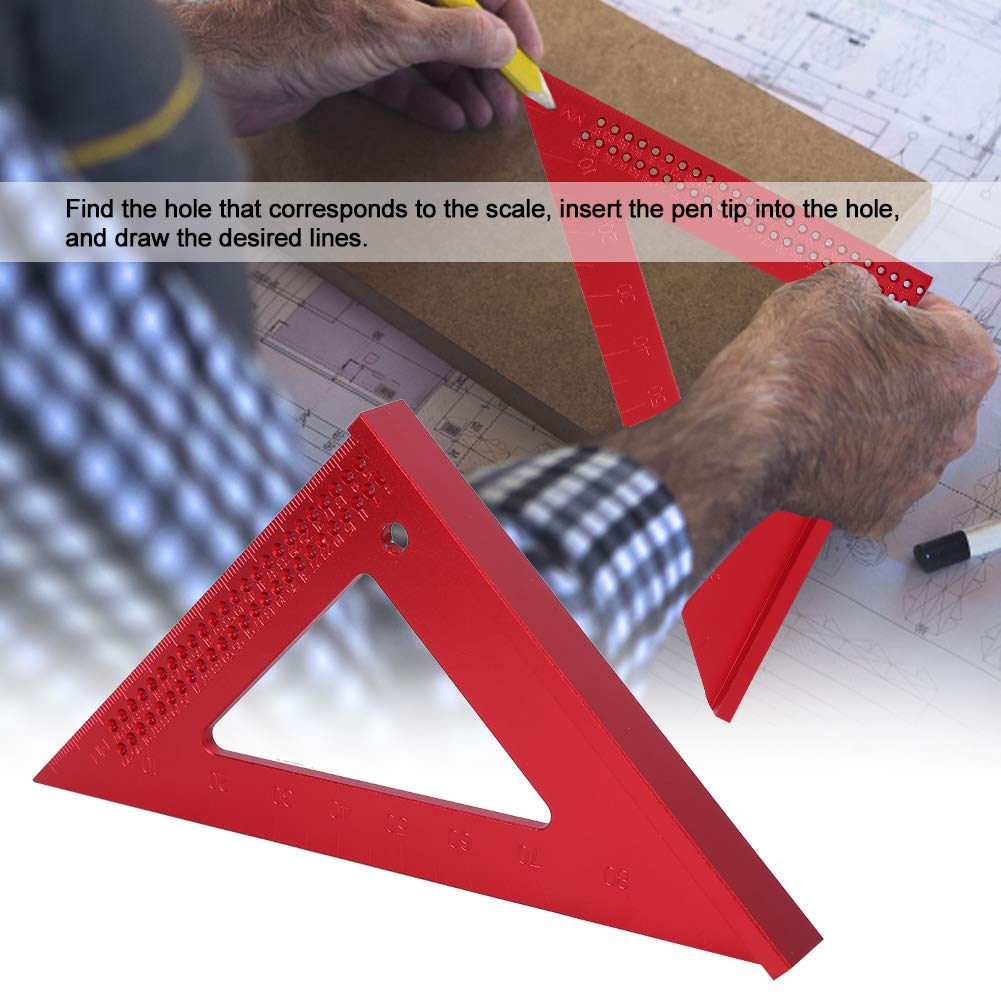 Righello Triangolare In Acciaio Inox Per Falegnameria - Con Supporto Staccabile E Fori Di Precisione - Foto 6