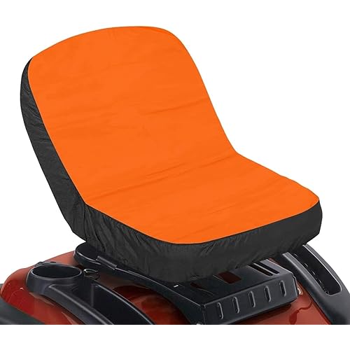 Orange Mower Seat Cover 15.3"L * 14.1"W Seat Cushion Covers for Tractor Excavator All Seasons Riding Lawn Mower Seat Cover for Heavy Duty Cabinet Tractors