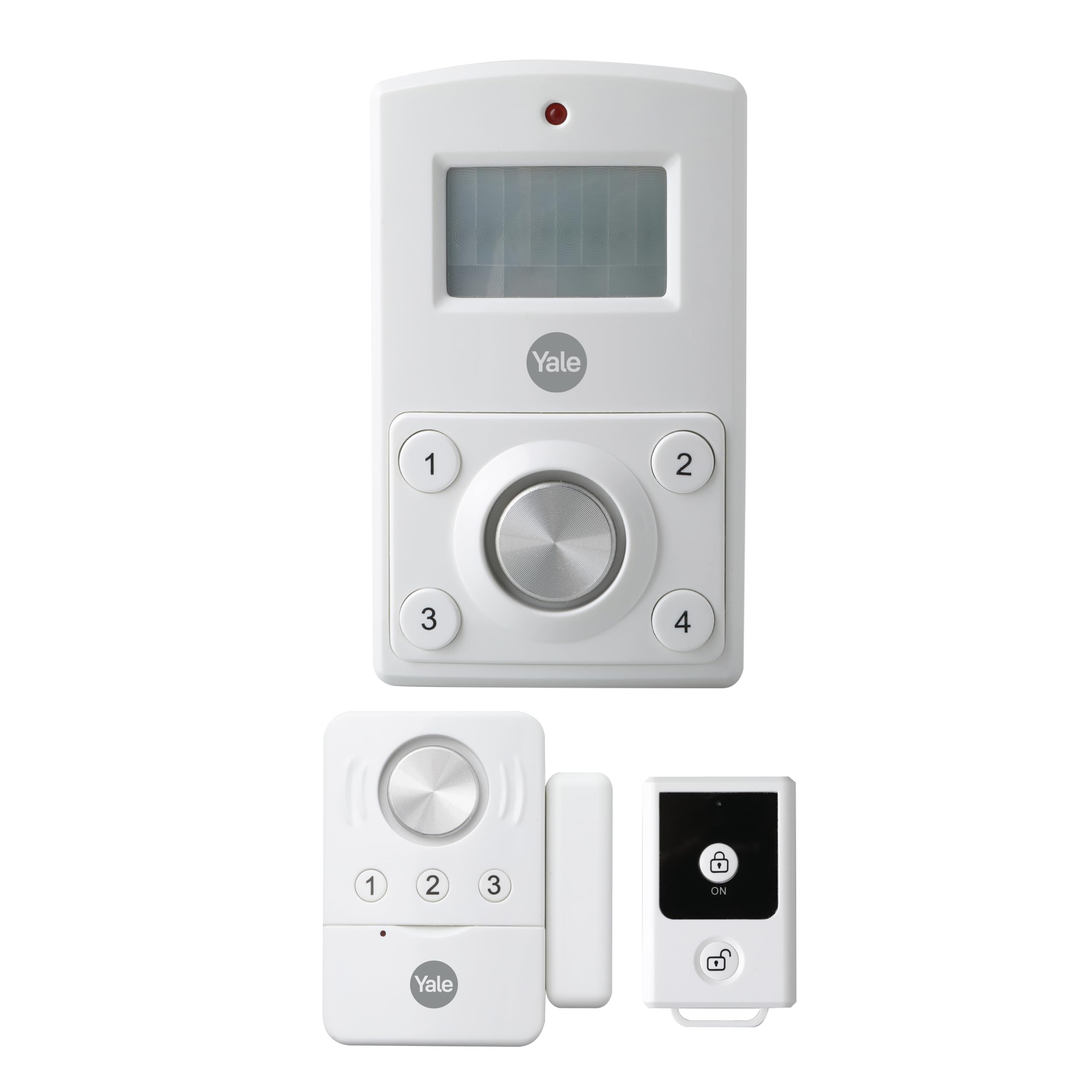 Mini Wireless Alarm Kit - 130 Db Siren, Motion Detector, 4 Digit Pin Code, Door Contact, Key Fob With 70 M Range, Battery Powered 5011802413993