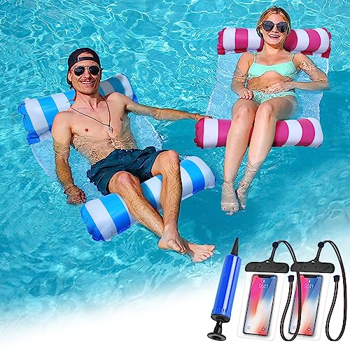 HALOVIE 4-in-1 Inflatable Pool Hammock Float with Air Pump & 2 Phone Cases