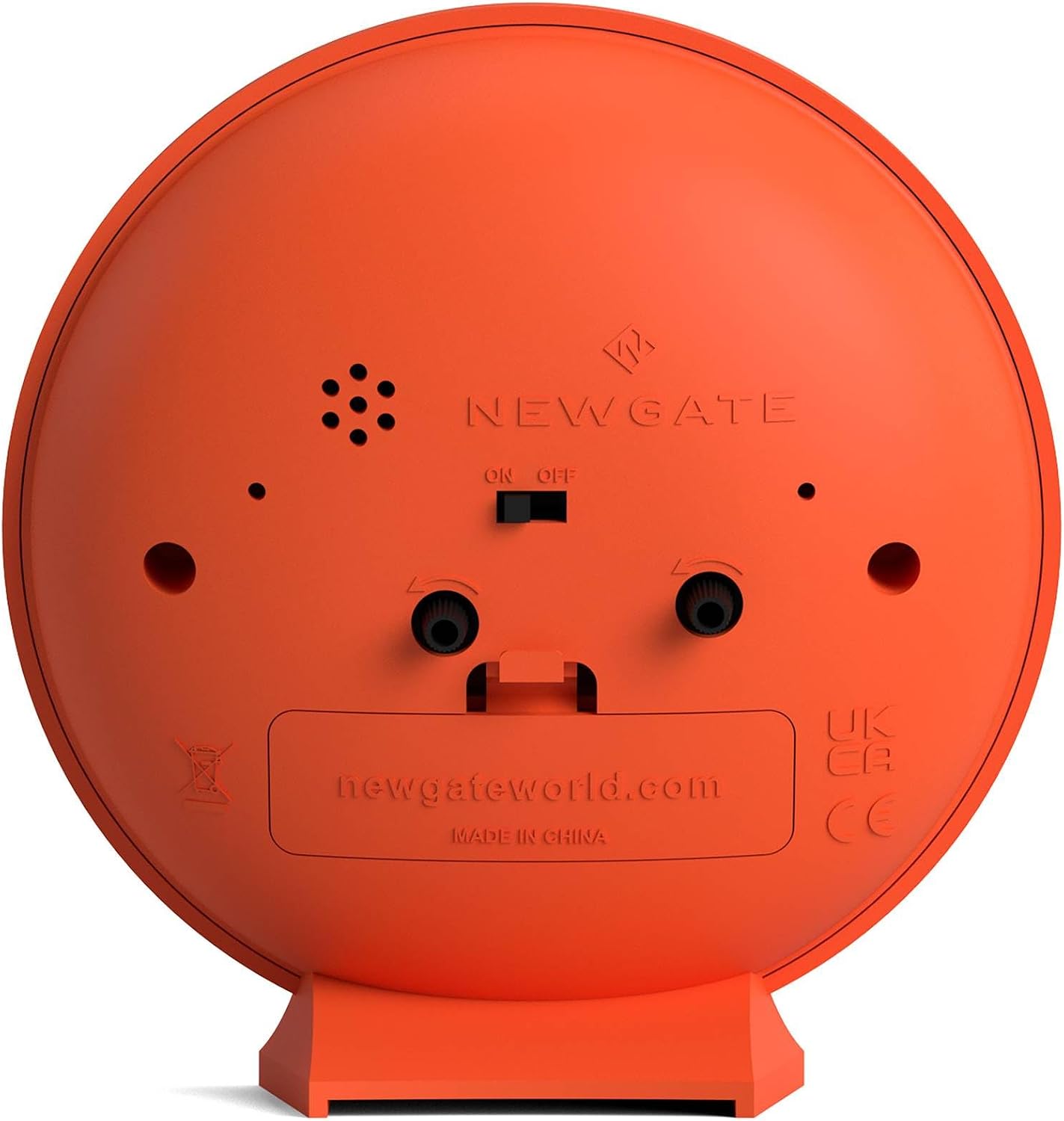 NEWGATE® Pacific Alarm Clock | Small Retro Alarm | Orange | Mid-Century Modern Design | Ideal for Bedside, Desk, Shelf & Mantel | Bedroom, Living Room and Office Accessory