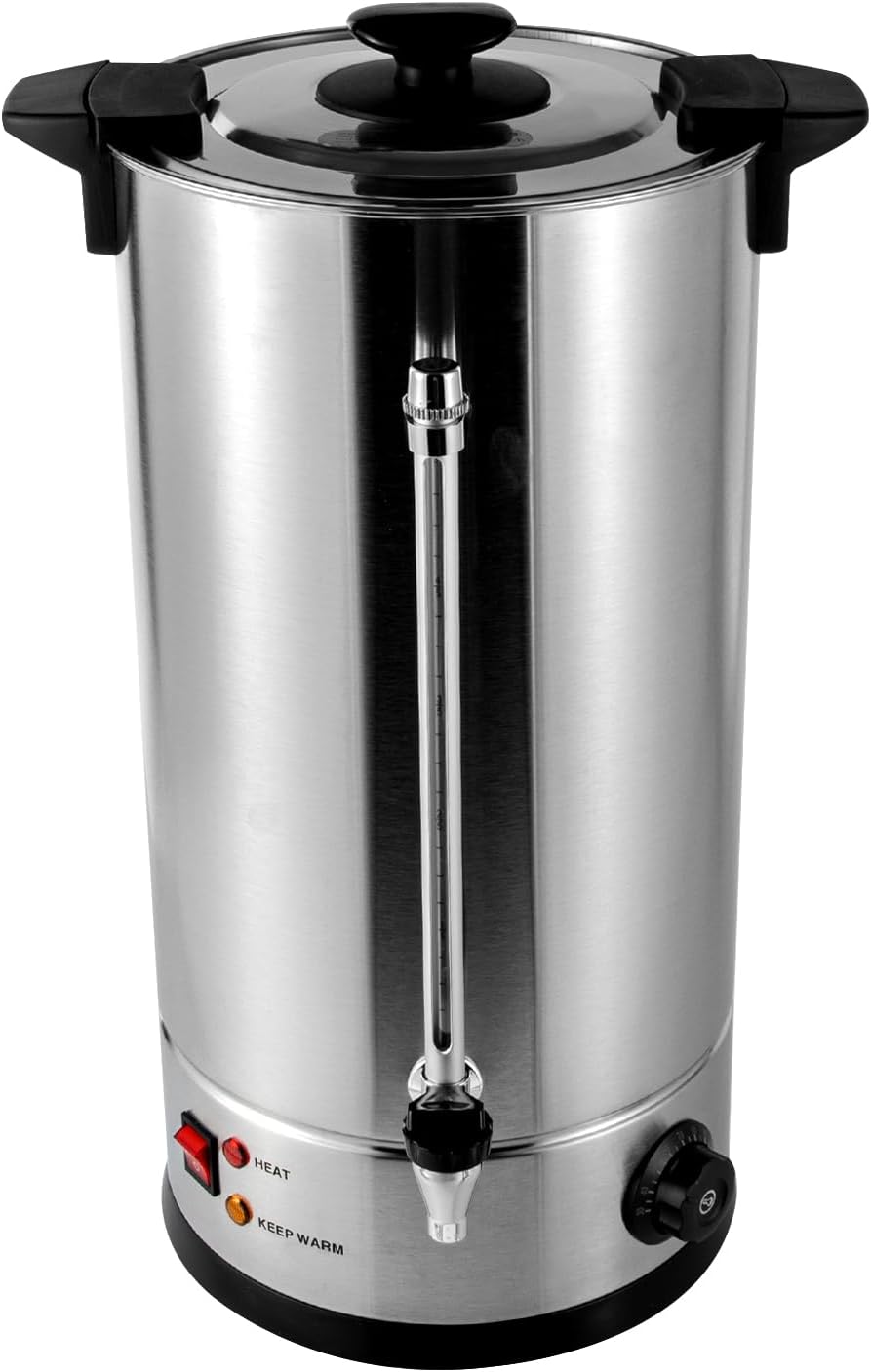 25L Commercial Coffee Maker Stainless Steel Large Coffee Urn with Percolator Electric Hot Water Dispenser for Party Office Wedding