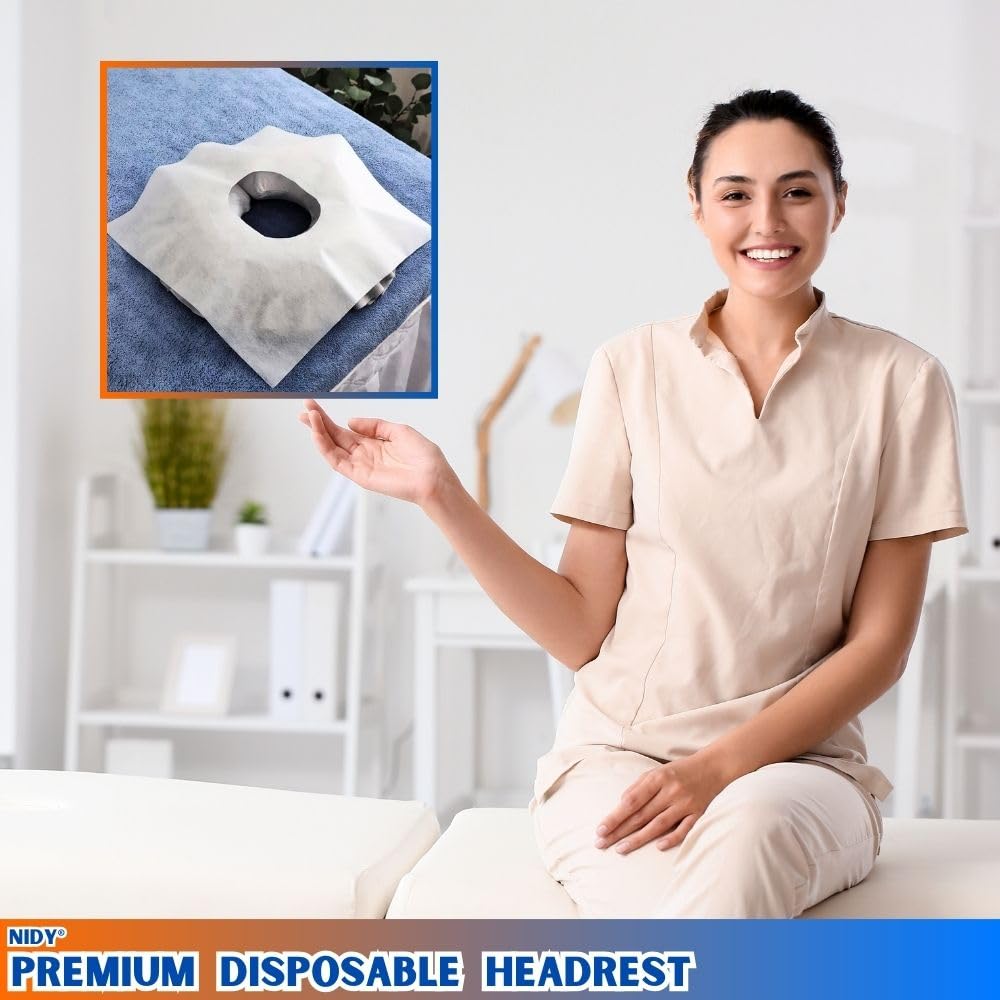Nidy® 100PCS Disposable Headrest Covers, Cushion Cover, Single Use Massage Bed Headrest, Disposable Oval Shape Massage Face Covers for SPA, Salon, Hospital, Home use, Bed/Massage Tables/Chairs Nidy® 100PCS Disposable Headrest Covers, Cushion Cover, Single Use Massage Bed Headrest, Disposable Oval Shape Massage Face Covers for SPA, Salon, Hospital, Home use, Bed/Massage Tables/Chairs