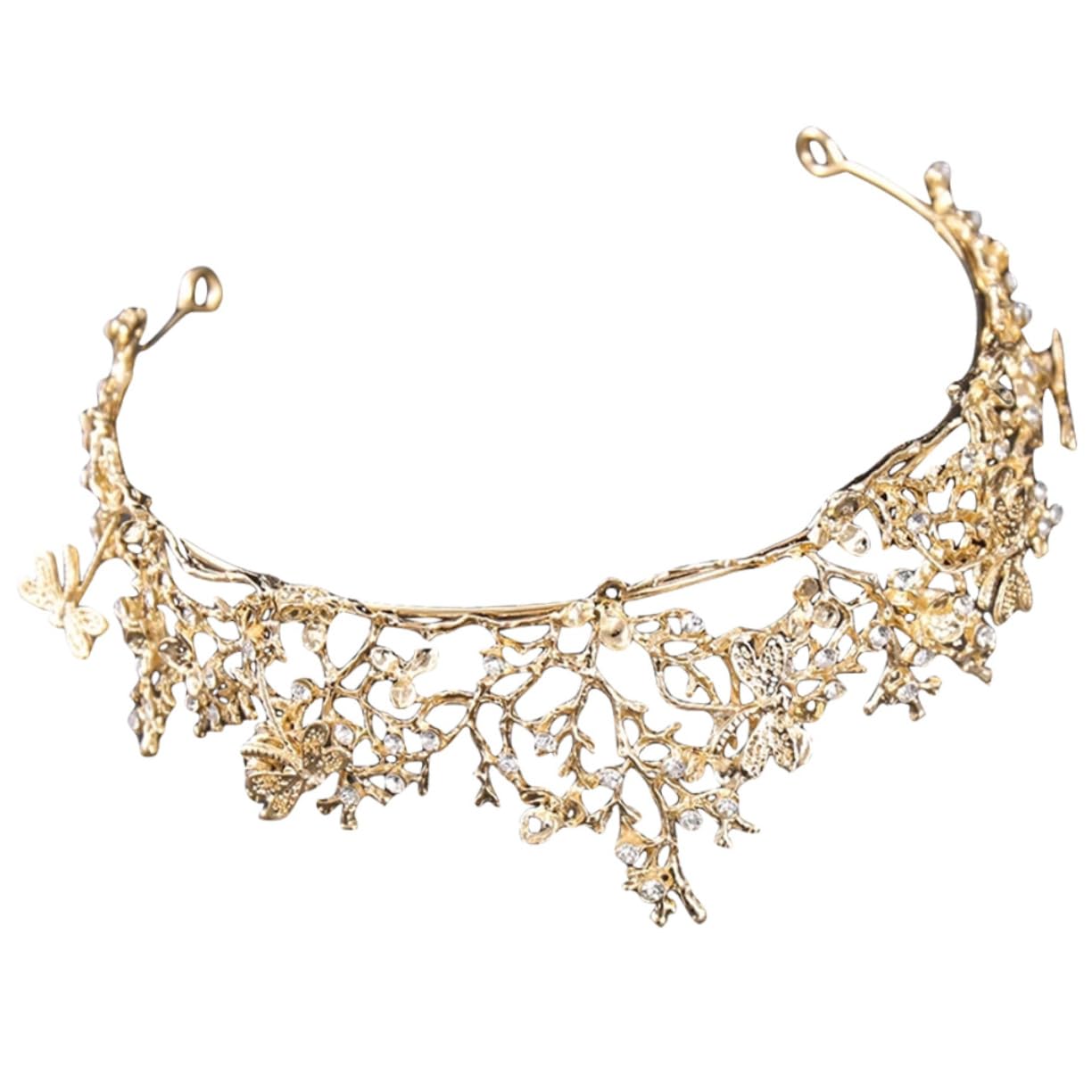 CRILSTYLEO Novia Tocado Tara Para Niñas Boda Novia Tiara Tiara Nupcial De La Boda Elegante Tiara Niña Tiara De Las Mujeres Tiara De Cumpleaños Tiara De Diamantes De Imitación
