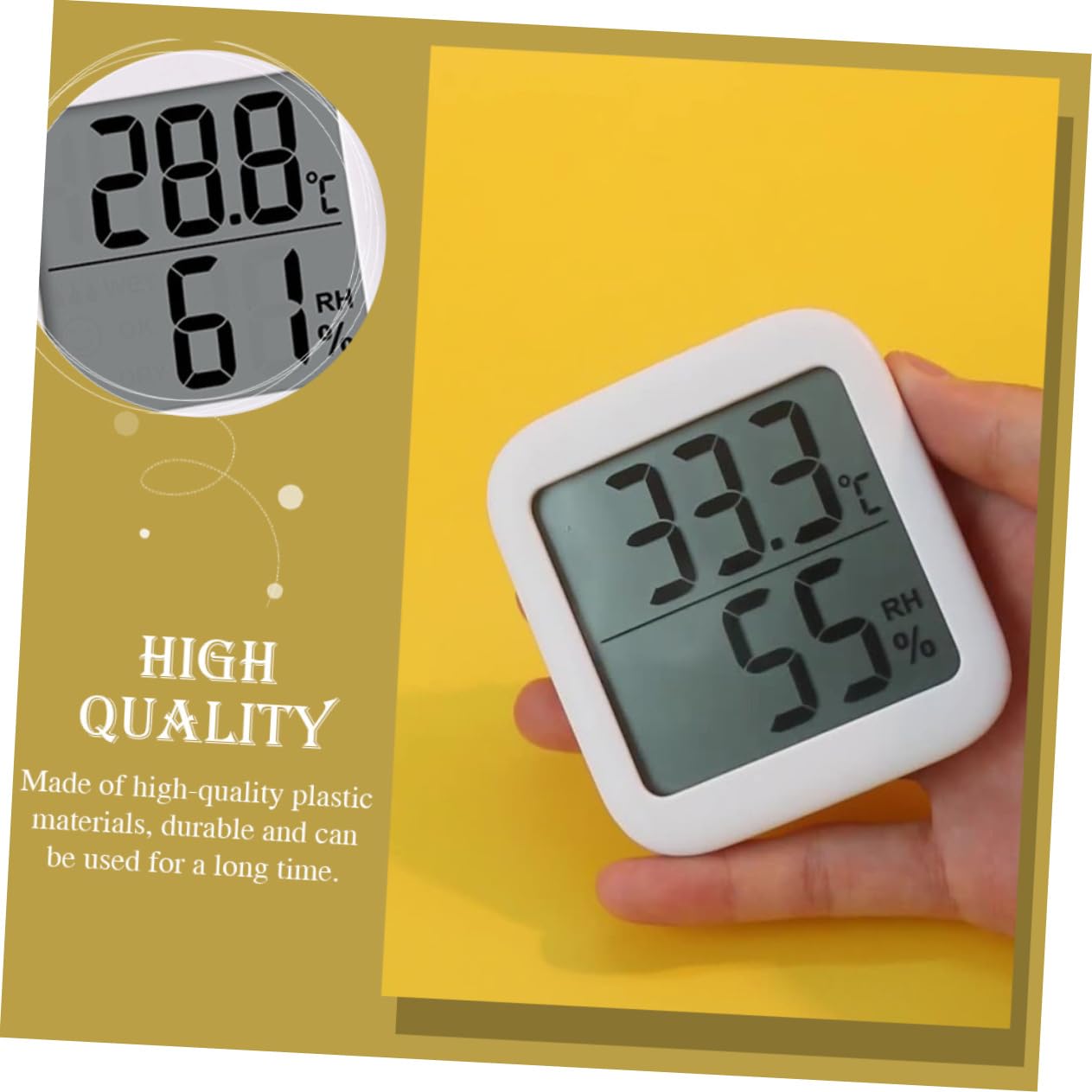 Yardwe Lot De 2 Hygromètres Dintérieur Avec Capteur De Température Et Dhumidité Grand Écran Lcd 3 Niveaux De Confort Canada