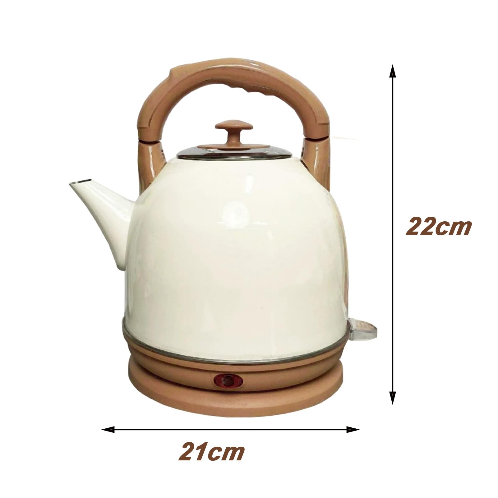 Hervidor de agua de ebullición rápida de 5 l, acero inoxidable 304 cepillado, para agua caliente, té o café | Base giratoria, gran capacidad, color caqui, 5 l
