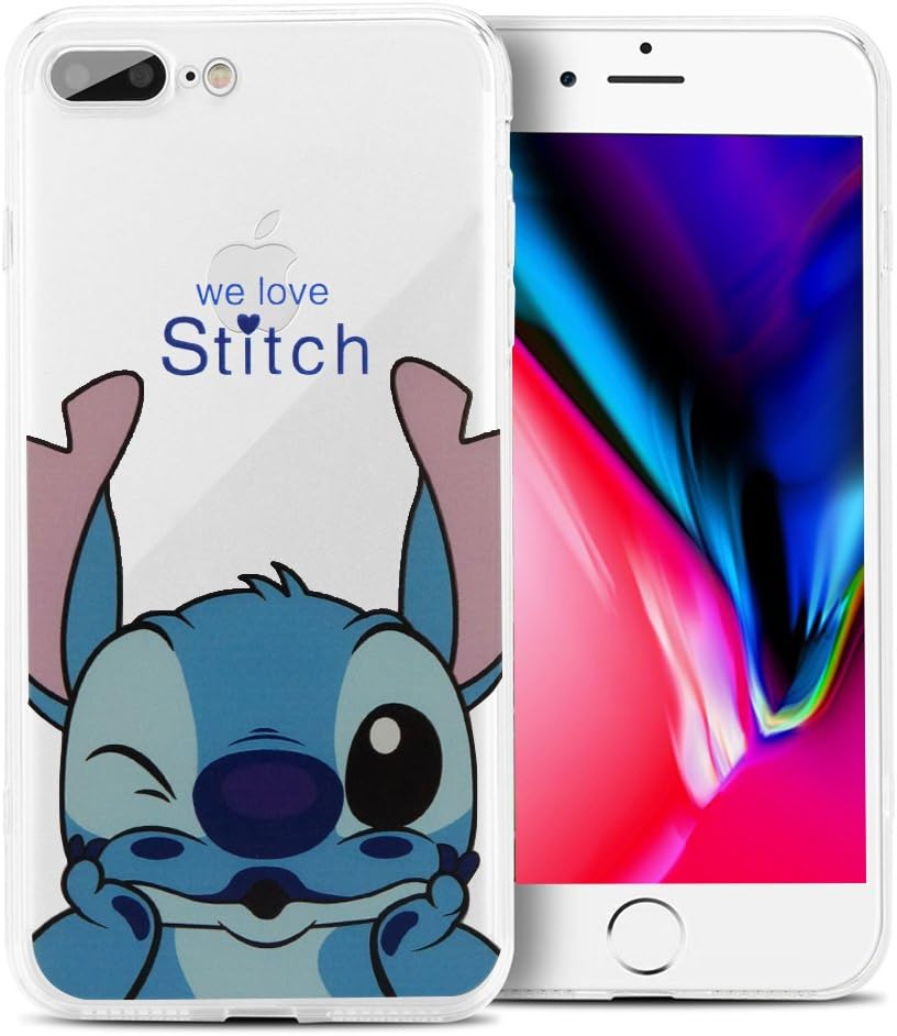 ShopInSmart® cartoon Disney® transparent silicone (TPU) phone case, for Apple iPhone 8 Plus 5.5 inch -