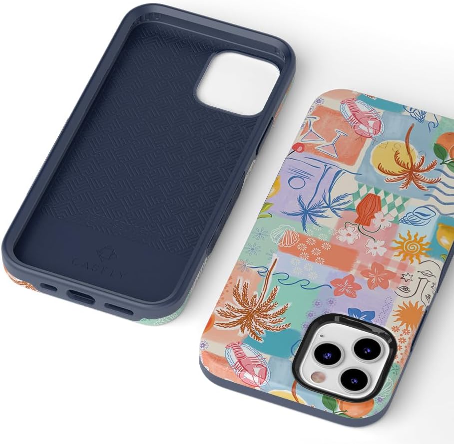 Casely iPhone 12 Pro Max Case | Tropical Heat | Beachy Collage | Bold Protective Design | Compatible with MagSafe