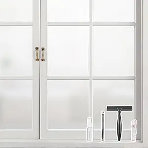 Kromapolis Window Privacy Film Frosted Glass Window Film, Heat Blocking Privacy Film for Glass Windows, Static Cling Non-Adhesive Frosting Window Stickers for Door Home (Frosted, 35.4 x 78.7 inch)