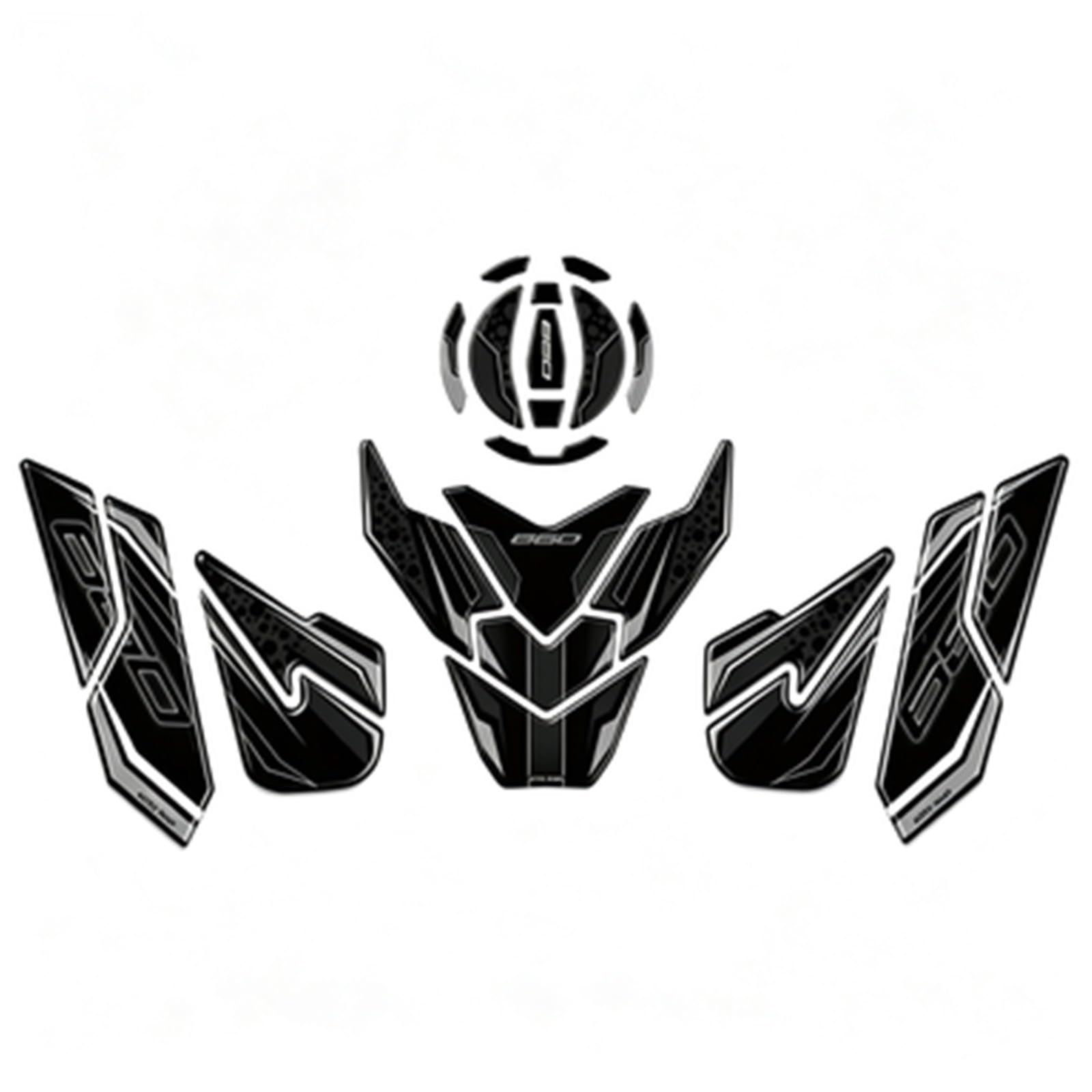 Piwine Color7 Tank Pad Sticker Motorcycle Fuel Protection Decal For Kawasaki For Versys 650 2024 2023 2022 Kneepad