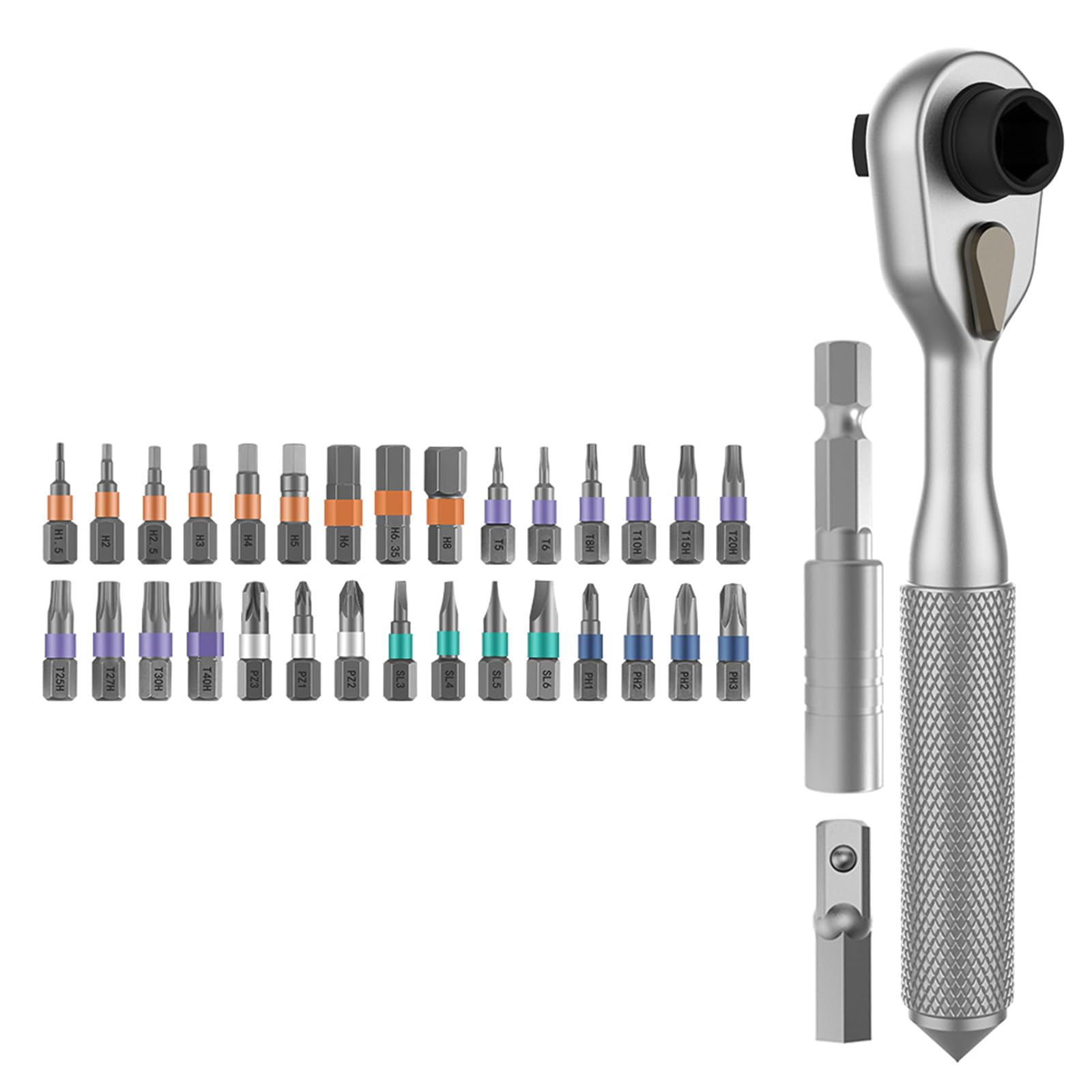 Hsioluted Drives Socket Ratchets Wrench Screwdriver Set Ratchets Wrench Set with Extension Rod Upgraded Socket Home