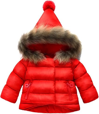 Panegy Baby jongens meisjes lange mouwen winter rompers warm sneeuwpak jas donsjack met capuchon buffer jumpsuit, roze, 12-18 Maanden