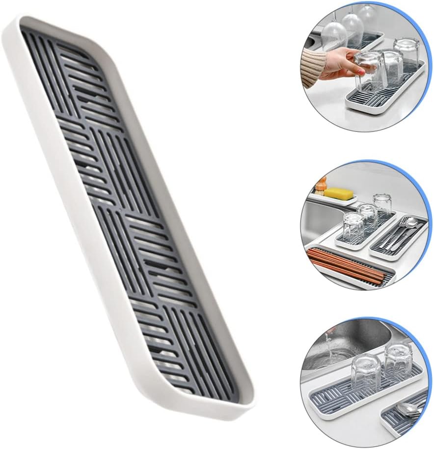 DOITOOL Dish Drying Tray Double-Layer Drain Tray Sink Dish Drainer Easy-Clean Countertop