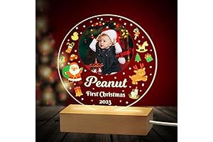 Personalized Baby's My First Christmas Acrylic Photo Frame and Night Light