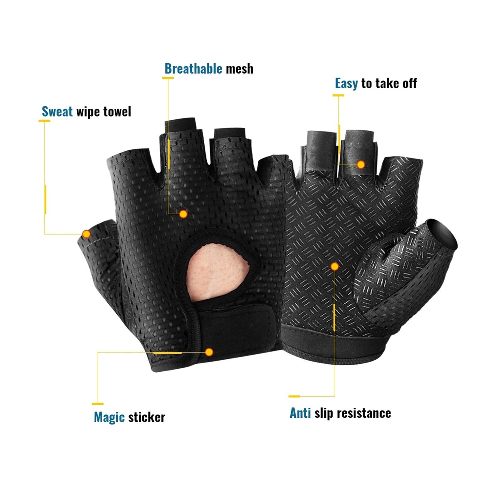 Artículos Esenciales para el hogar, Guantes de Gimnasio para Mujer, Transpirables, de Medio Dedo, Antideslizantes, para Ciclismo, Levantamiento de PES