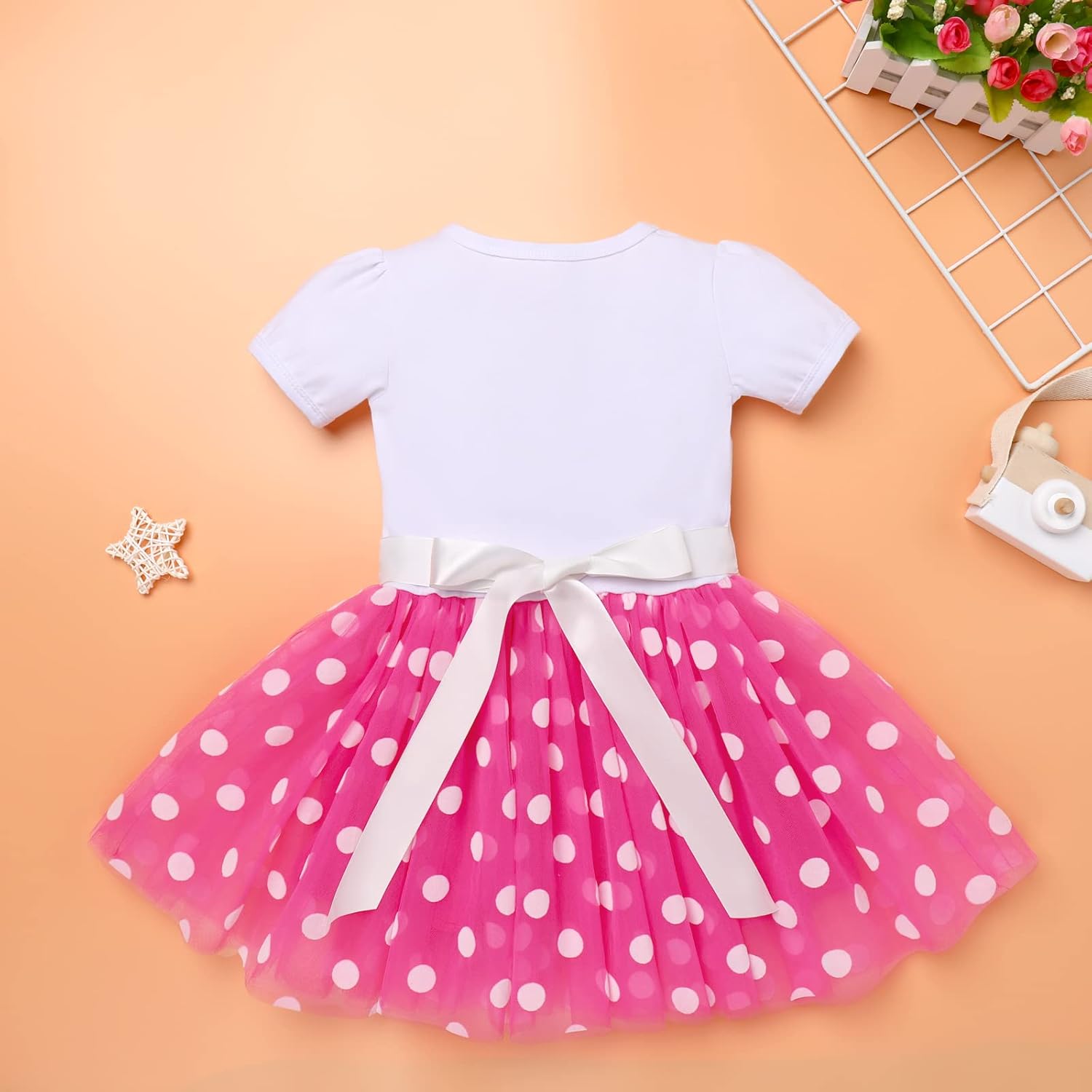 IMEKIS Kids Baby Girls Birthday Outfit Polka Dots Dress Headband Cake Smash Halloween Cosplay Costume Photo Shoot 1-6T - Image 4