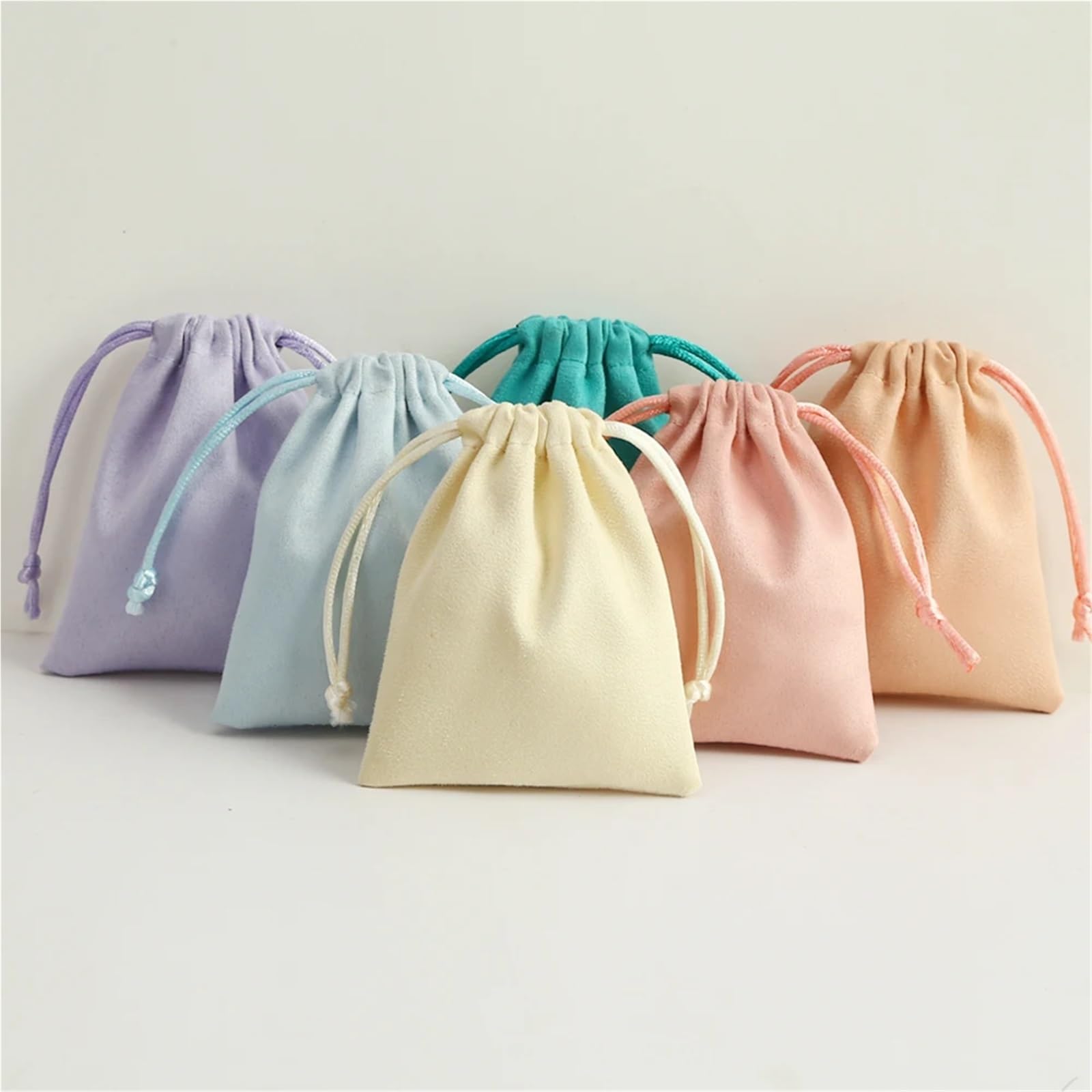 Schmucktasche 50 stücke Flanell Schmuck Verpackung Beutel Hochzeit Gunsten Geschenk Tasche Samt Kordelzug Beutel for Kosmetik Make-Up(Blue,9x12 cm)