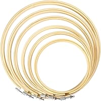 Caydo 6-Piece Wooden Embroidery Hoop Set - 4-10 Inch Circle Cross Stitch Rings for Crafts, DIY Decor & Gifts
