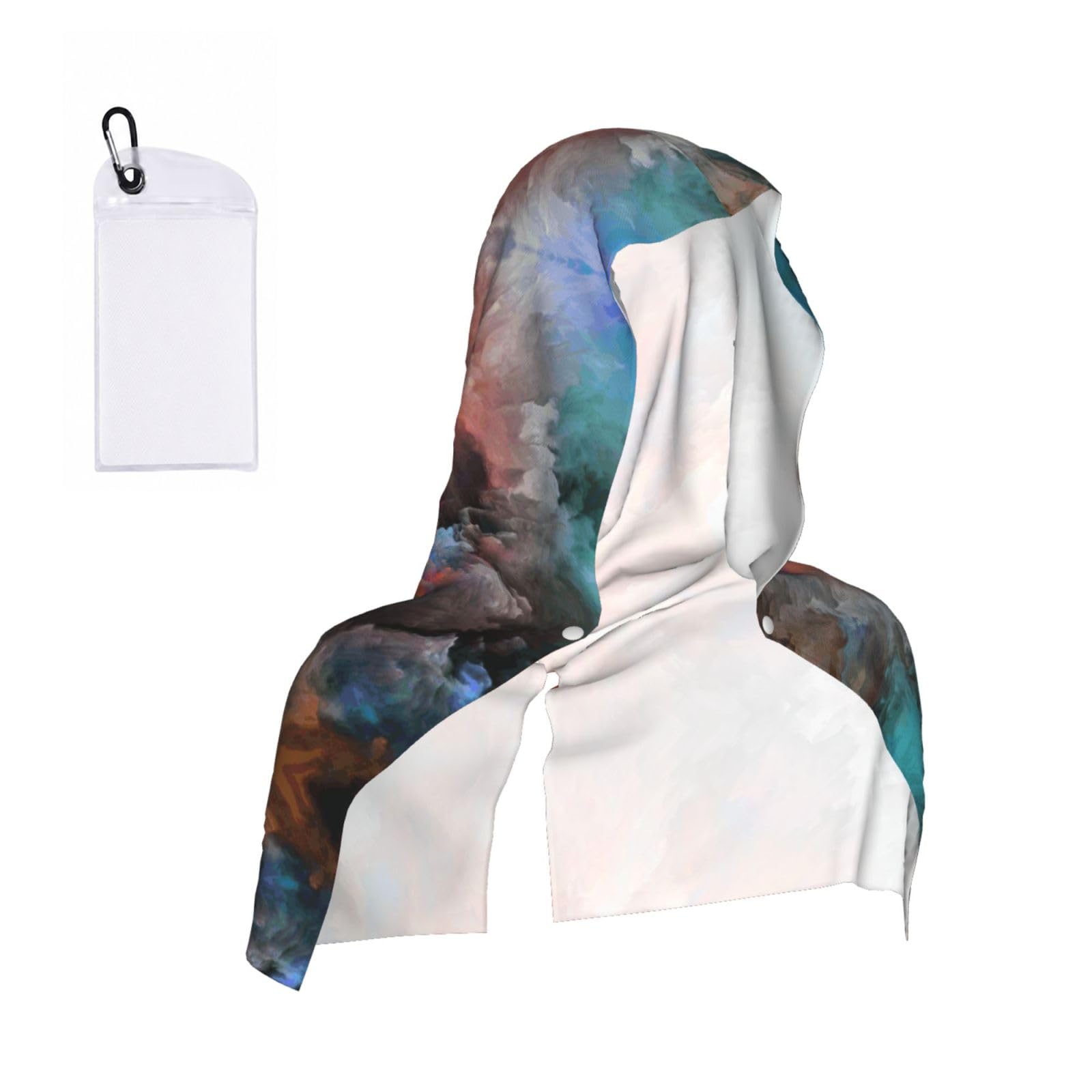 ESNAIUVCD Colorful Clouds Print Multifunctional Cooling Hoodie Bandana Portable Sweat Absorbing Design For Beach Workouts Exercise Heat Relief Accessories