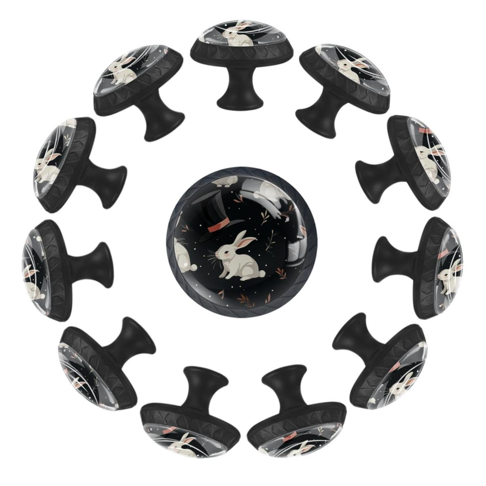 Boutons de tiroir en cristal transparent haute brillance pour rénovation de commode x12