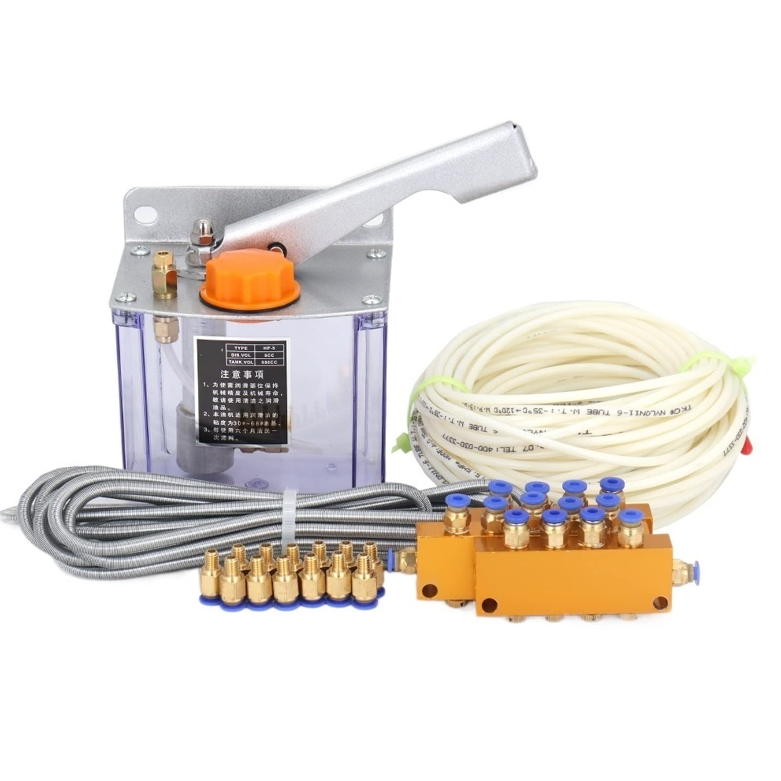 CNC Engraving Router Machine Handle Oil Pump Kit Oil Outlet M8X1 Φ4mm Manual Oil Pump Manual Injection Pumps Lubrication Pump
