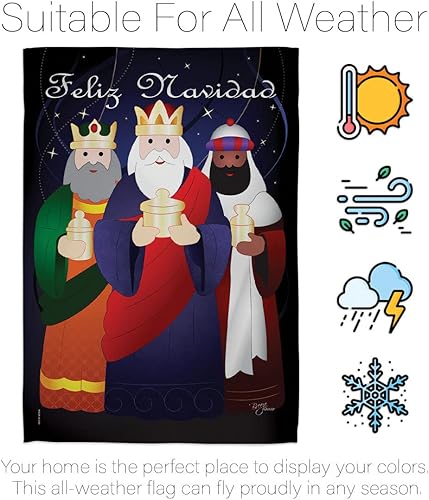 Miniatura 10 de Bandera de jardín de Feliz Navidad, decoración de pared para tres reyes, tapiz religioso para la temporada de la santa familia, letrero de puerta