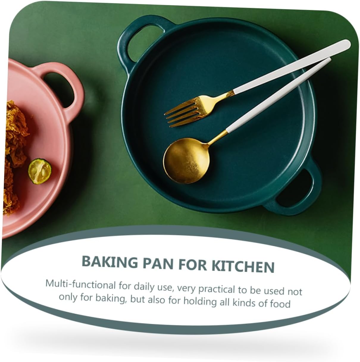 Baking Dish Ceramic Barbecue Pan Kitchen Bakeware for Easy Baking for Pies and Pizza Non Stick Saving Design