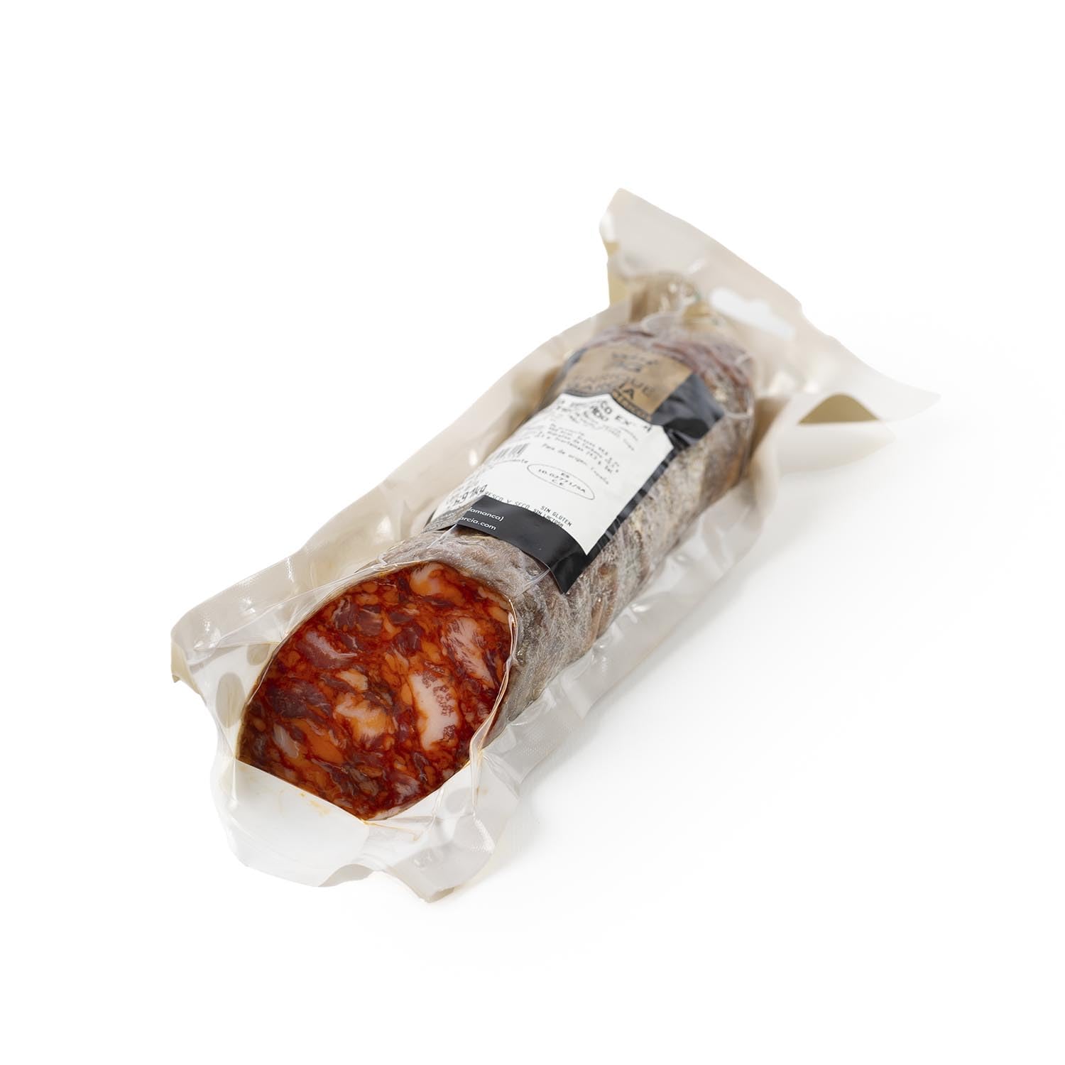 ENRIQUE GARCÍA - Surtido Embutido Ibérico, Caja Regalo con Medio Chorizo y Salchichón Extra, Medio Lomo de Cebo de Campo 75% Ibérico 650 g Aprox Cada Uno