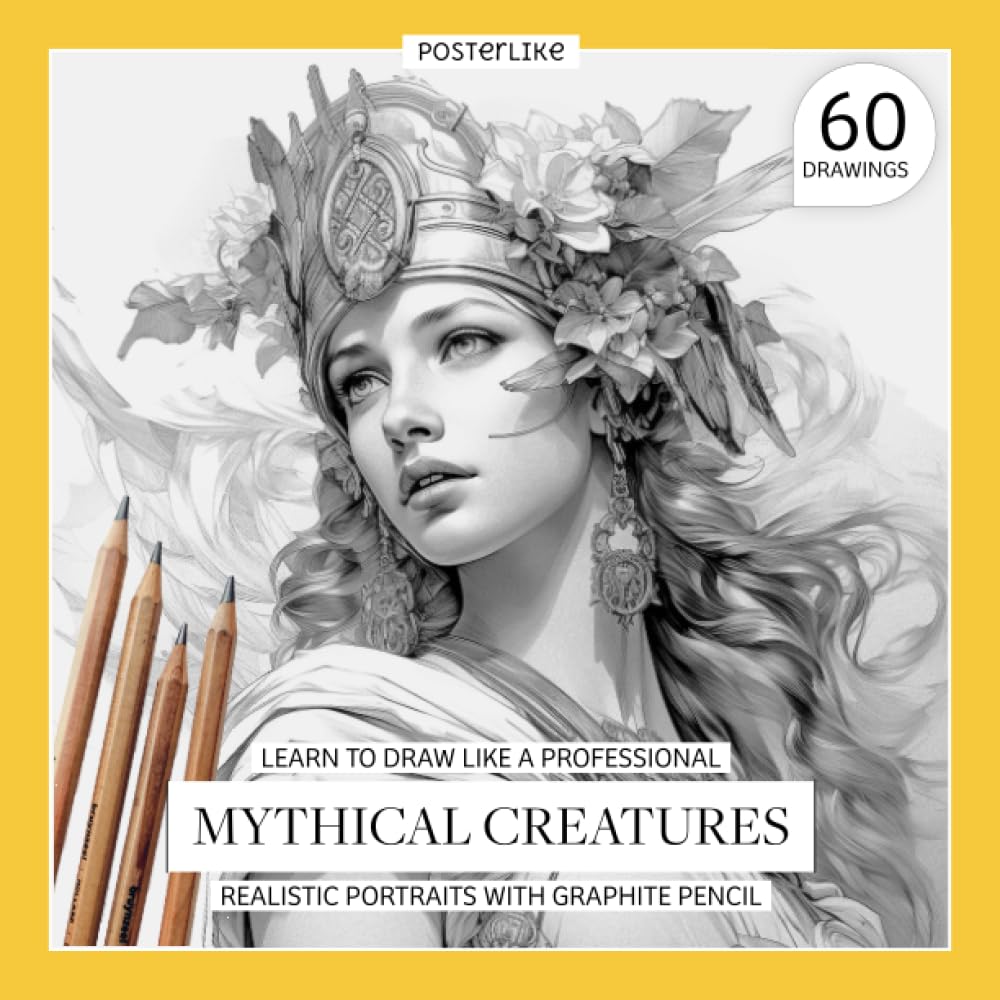Learn to draw like a professional Mythical Creatures. Realistic Portraits with Graphite Pencil: Realistic Artistic Drawing of Fantastical Beings