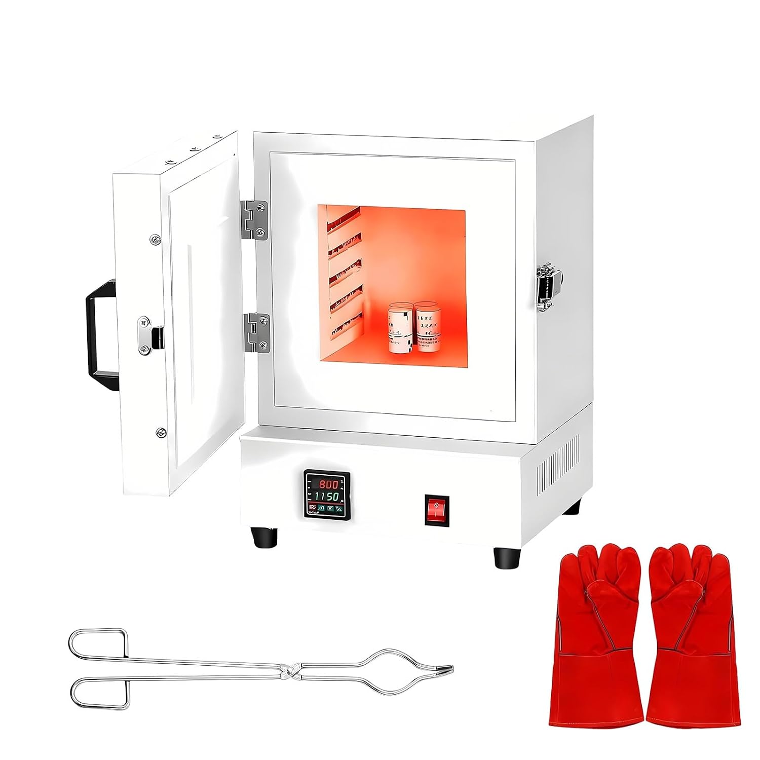 Laboratory Furnace 2000W Electric Kiln,1150℃ Max Enclosed Muffle Furnace for Metal Melting, Jewelry Making, Pottery Glazing, Plaster Processing and DIY Use