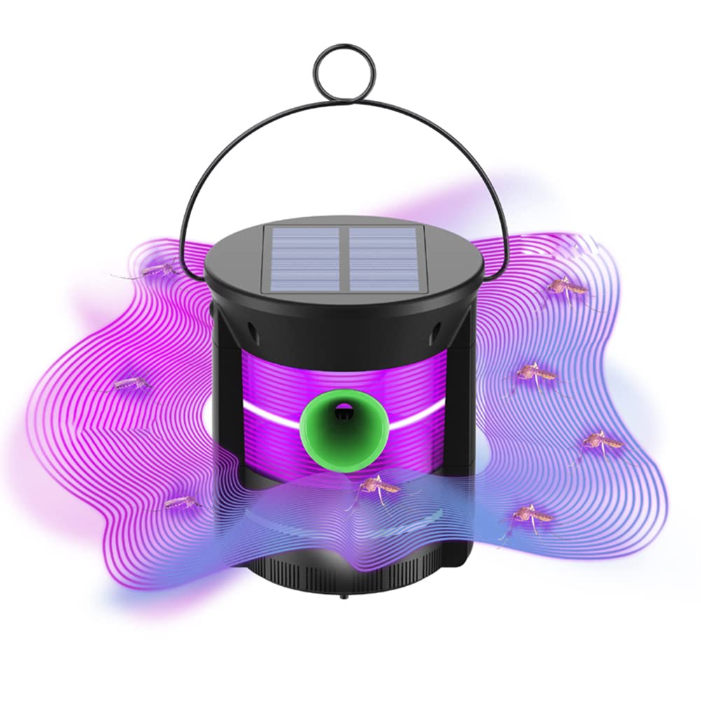 Cymwer Solar Fly Exterminator Dual Use Tent Lantern Trap Lamp Portable Mosquito Killer Light for Garden Greenhouse Park