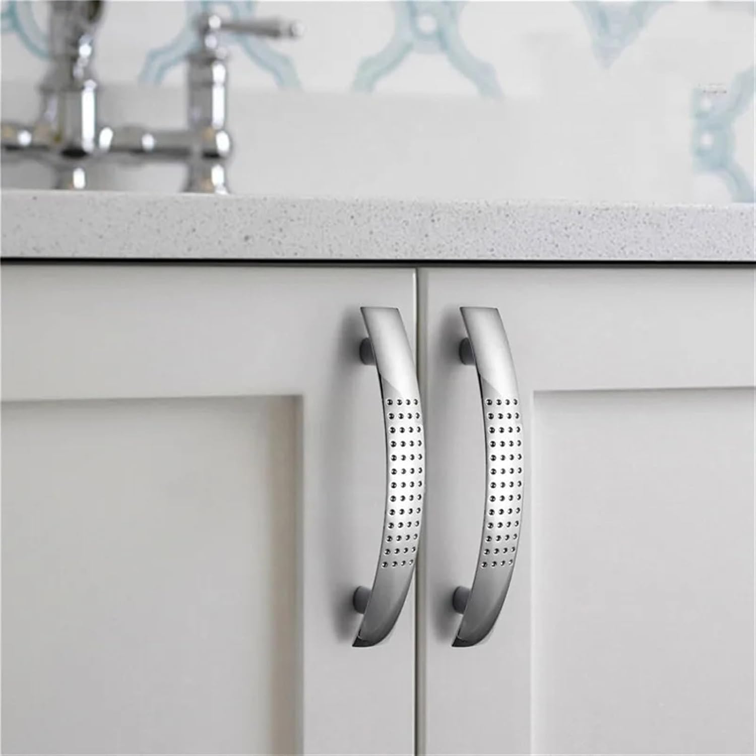 Aluminum Alloy Chrome Kitchen Cabinet Door Knobs and Handles Drawer Pulls Furniture Handle Hardware 2Pcs(2-96mm)