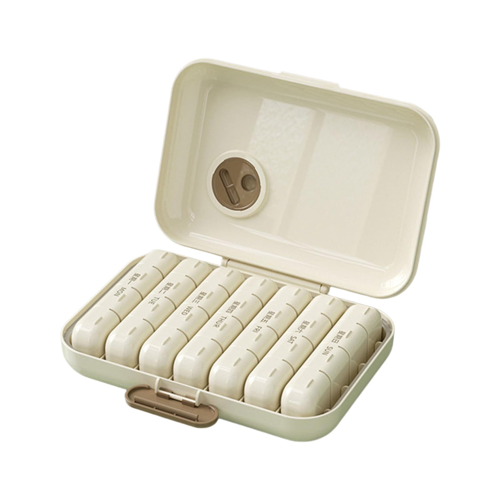 Maxtonser 7 Day Portable Pills Dispenser Case Large Capacity Travel Organizers With Intelligent Compartments Safe ABS Pla