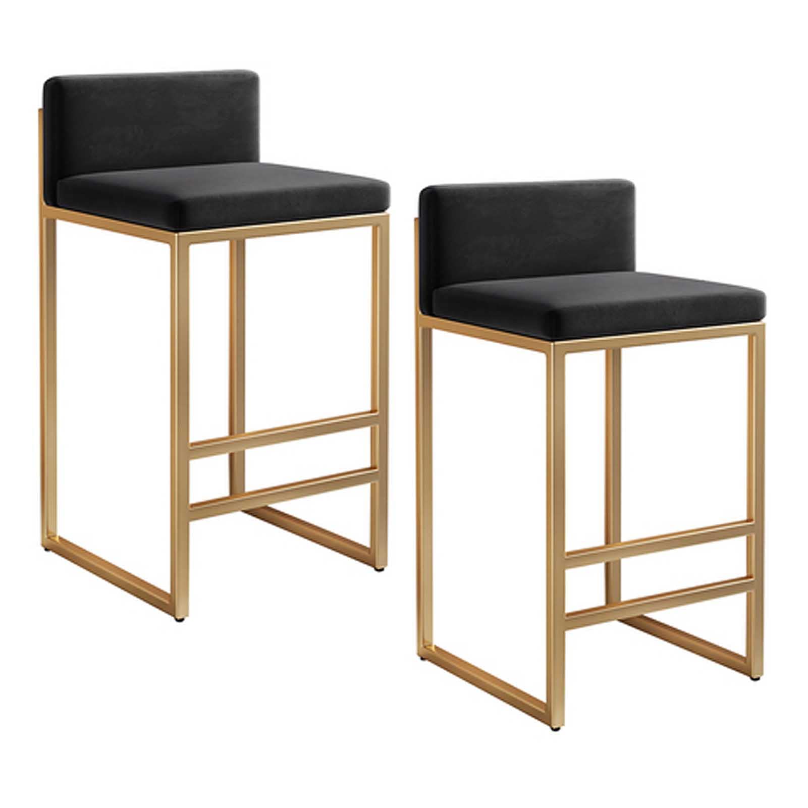 KLZUOPT Luxury Wooden Bar Stools, Linen Fabric Round Seat High Stool for Kitchen Island Counter Cafes Breakfast Bar Dining Chairs
