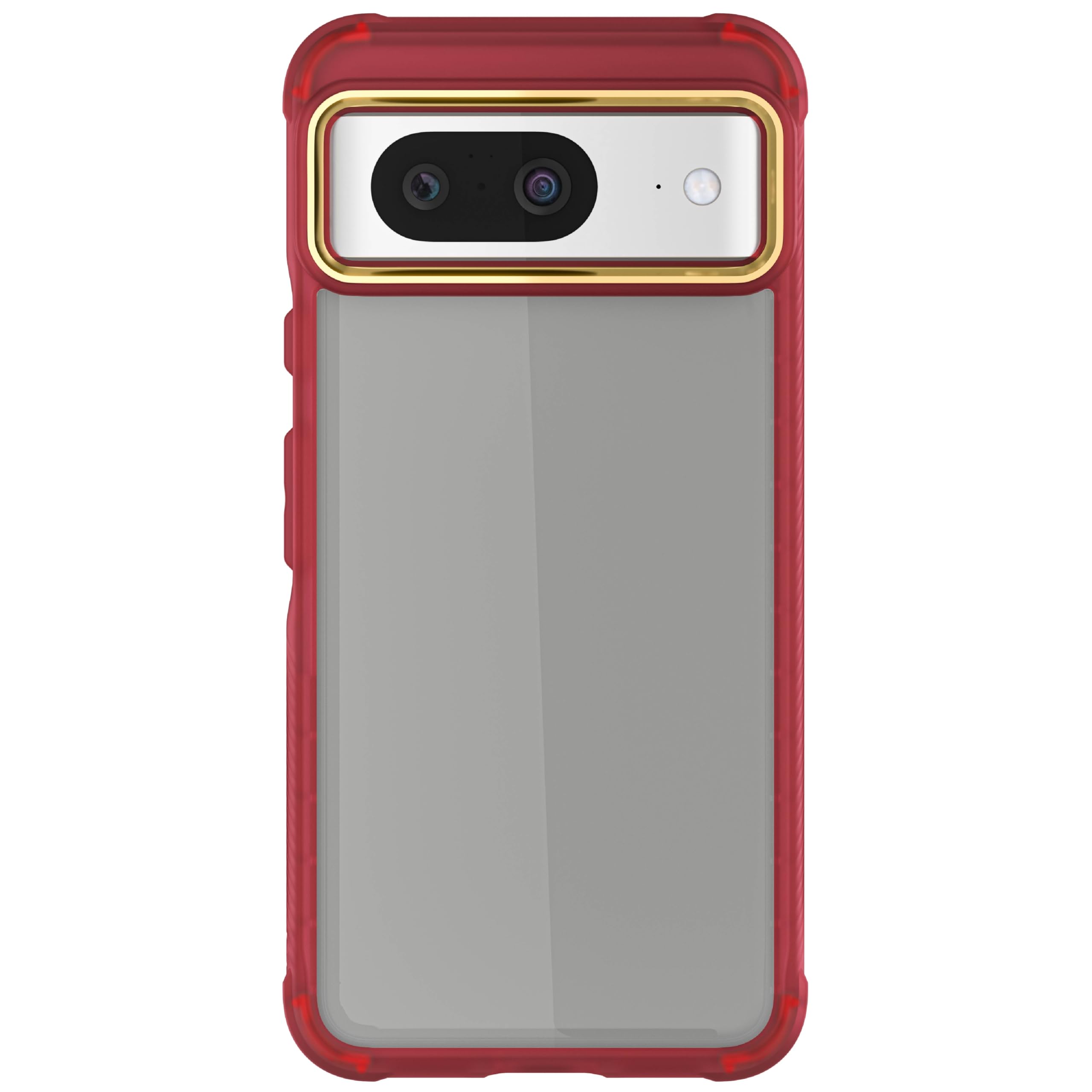 Ghostek Covert Clear Google Pixel 8 Case - Transparent Silicone Shockproof Cover, Compatible with Wireless Charging (6.2 Inch, Red)