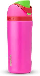 Owala Kids FreeSip Insulated Stainless Steel Water Bottle with Straw, BPA-Free Sports Water Bottle, Great for Travel, 16 oz, All the Berries