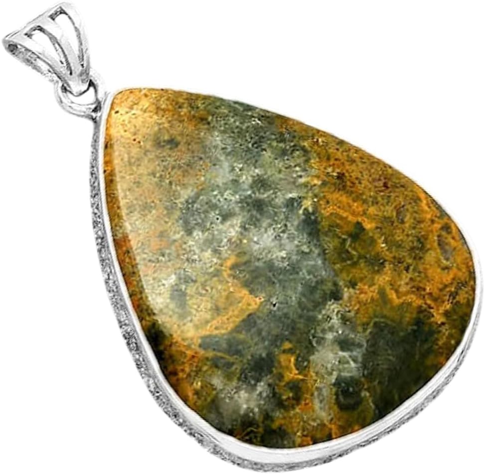 Natural Ocean Jasper - Madagascar 925 Sterling Silver Pendant Jewelry SDP128582