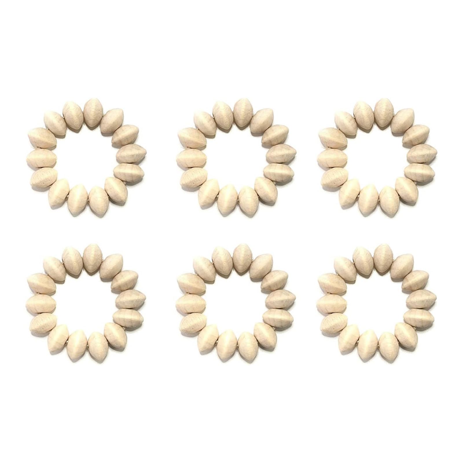 Kalttoy Wood Beads Napkin Rings Candlelight Dinner Napkin Buckle Natural Dinner Tables Decor for Christmas Banquet Part Table Decorations Elegant
