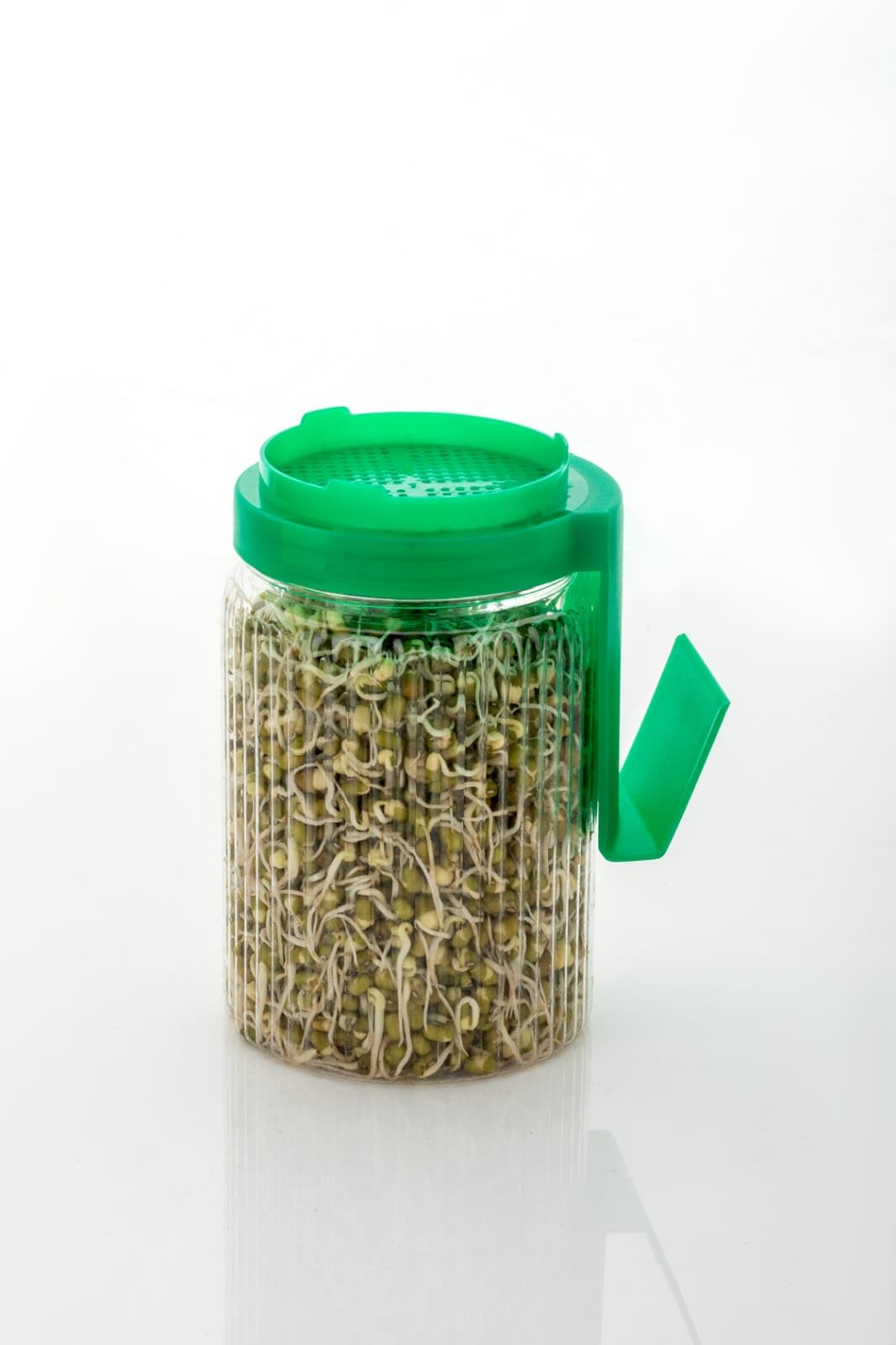 Pack of 2 Green Sprout Jars Sprouting Container with Drain Tray for Growing Fresh Sprouts Seeds and Kitchen Gardening-picture-23