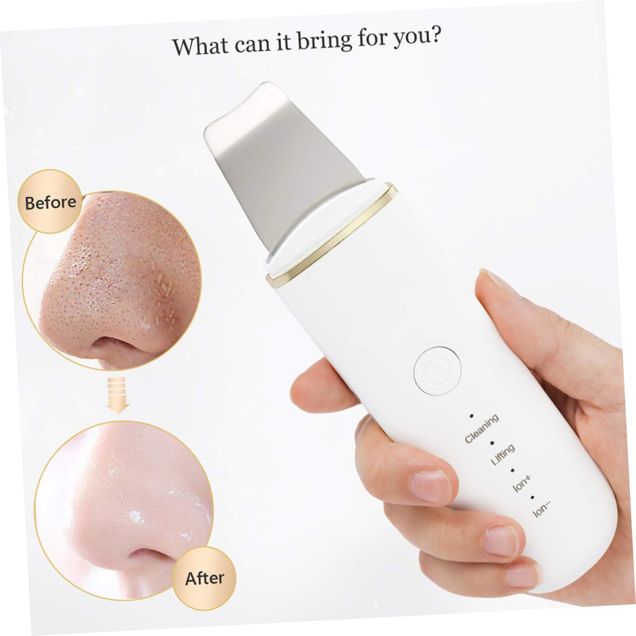 Strumento Viso Pulizia Punti Neri 500mah Abs Bianco | Rimozione Blackhead, Modalità Chiara, Struttura Abs Non Facile da Deformare, Uso Sicuro per Donne