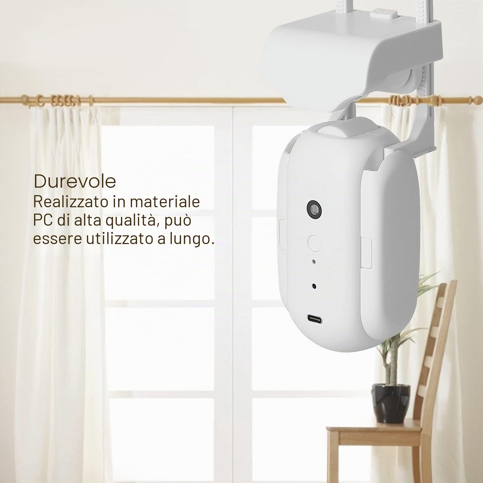 CCYLEZ Motore Elettrico Intelligente per Tenda Apri Tenda Intelligente Automatico, Installazione a Binario Gratuita, per Camera da Letto Domestica 5V