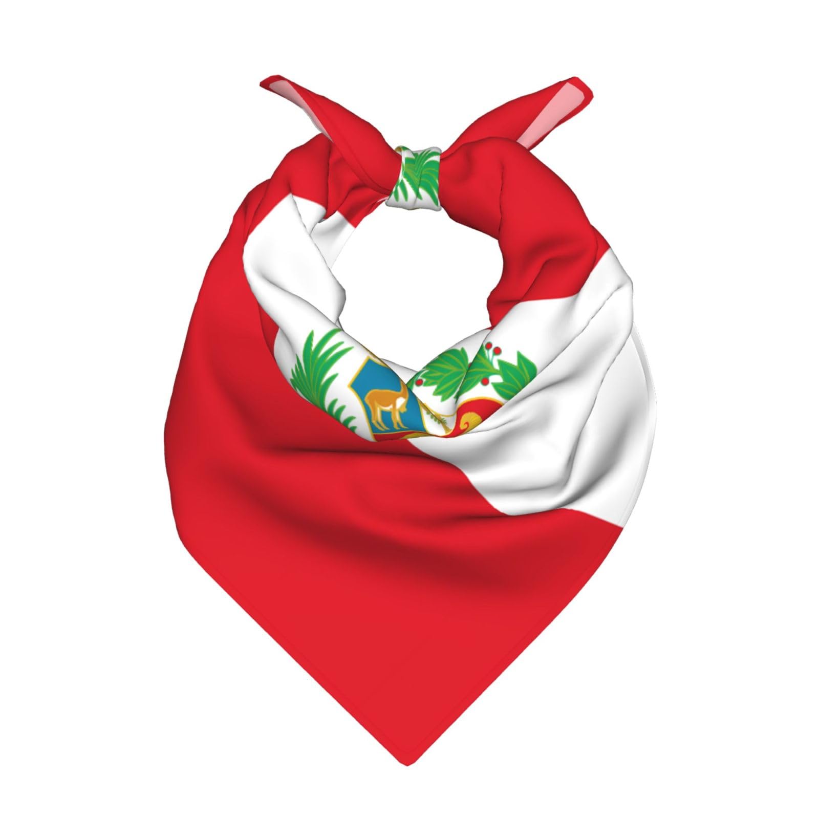 MROWYC Flag of Peru Bandana, Polyester, Casual, 55x55cm, Unisex Adult, Cartoon Pattern