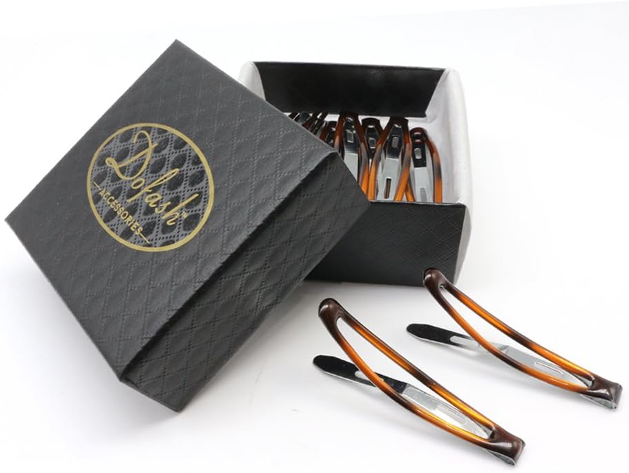 Dofash 12Pcs Snap Hair Clips Hair Grips Metal Hair Clips 6Cm/ 2.36" Hair Accessories With Gift Box For Girls (Tortoise) - Image 5