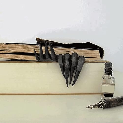 Miniatura 8 de NEWMIND - 1 marcapáginas 3D de suspenso de demonio, marcapáginas creativas de mano del diablo 3D, adornos de resina, papelería, decoración de