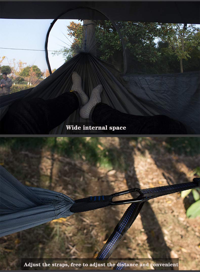 Hamac de Camping avec moustiquaire, Pop-up léger, Portable, Double Parachute, hamac de Couchage pour extérieur, randonnée, Voyage, F